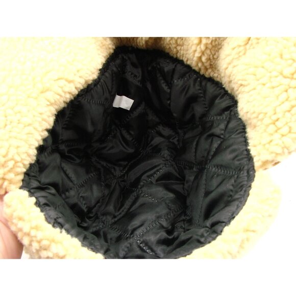 Canvas Tan Fleece Lined Trapper Bomber Hat Earflap Quilted Outdoor Snap Closure - Picture 6 of 9